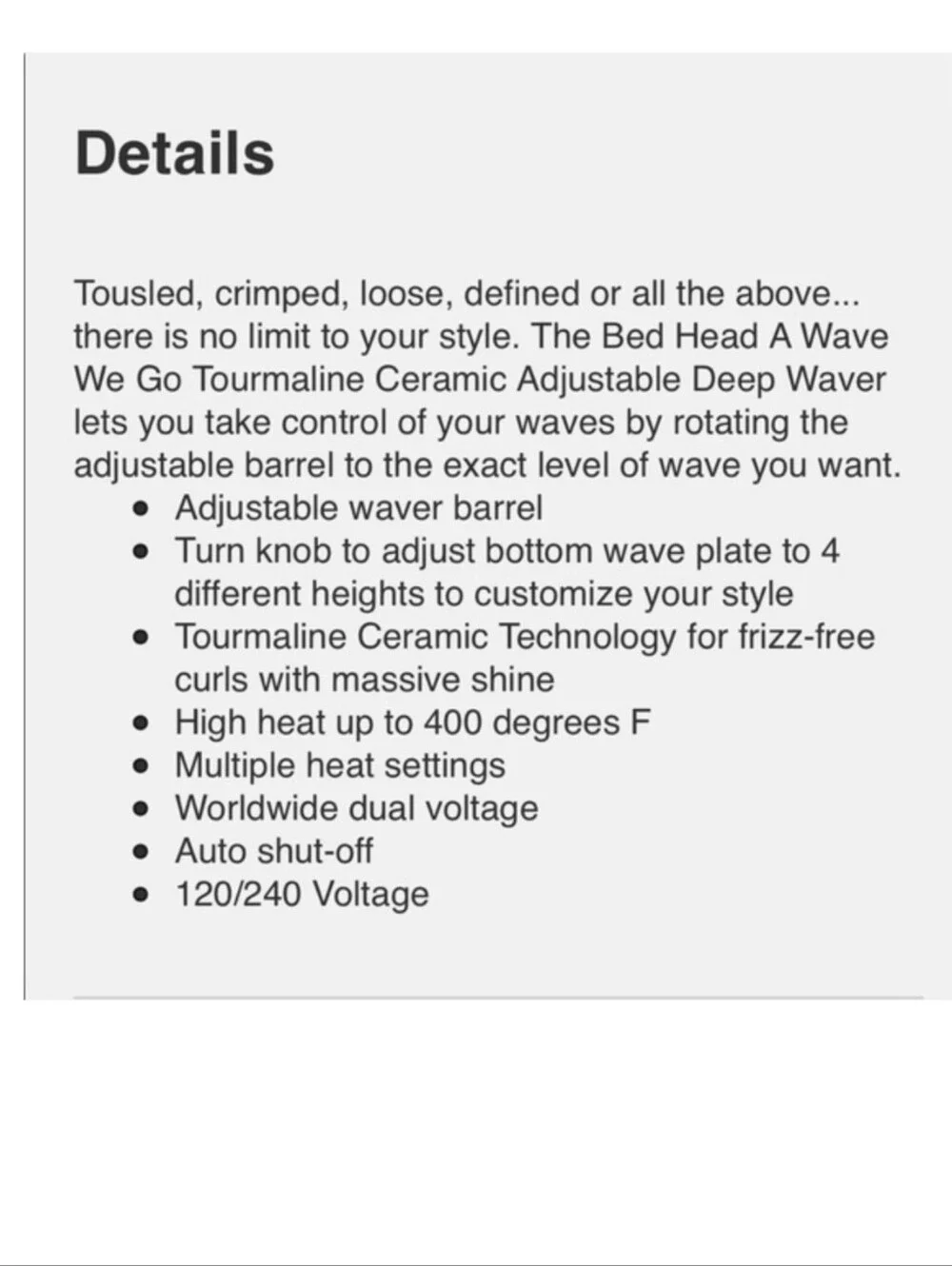 BedHead Hair Waver Beachy Waves or Crimp Adjustable!